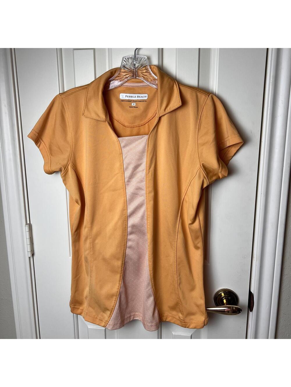 Women's Golf, Performance Pebble Beach DRY-LUXE Pullover Polo Shirt, Sz Medium